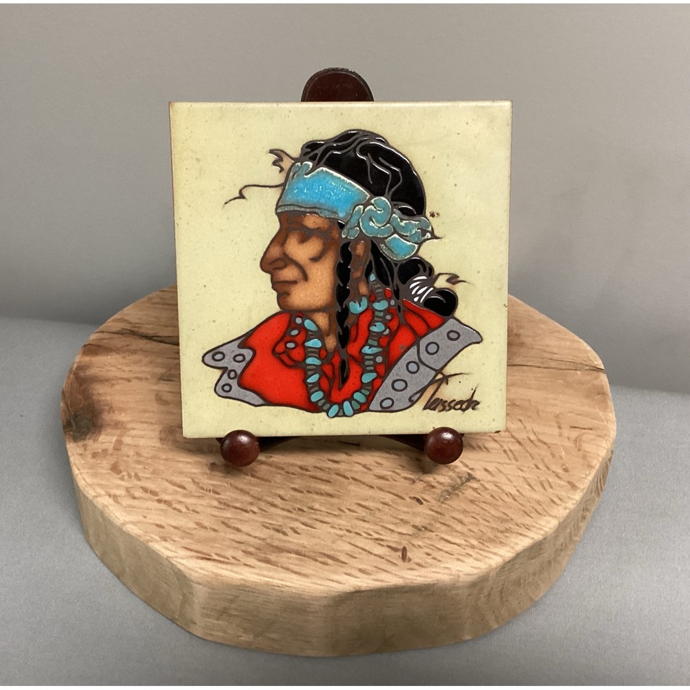 🔴 Vintage - Artist Cleo Teissedre - Kiln Fired - Hand Painted - Ceramic Tile - Picture 1 of 14